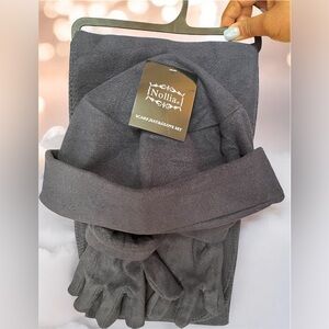 Nollia Black Scarf, Hat, & Glove Set - 100% Polyester - Gender Neutral (NWT)